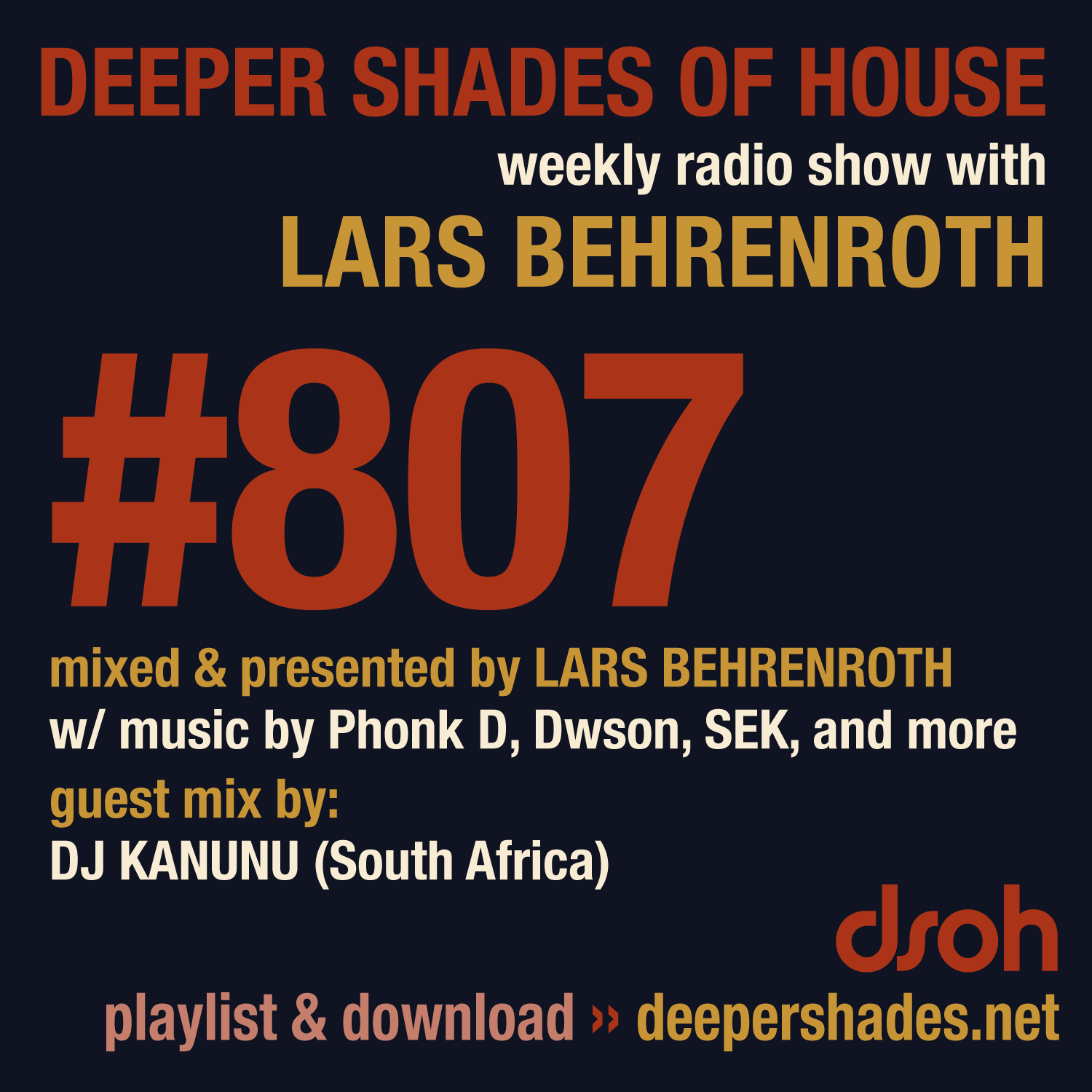 Deep House Radio Show Deeper Shades Of House 807