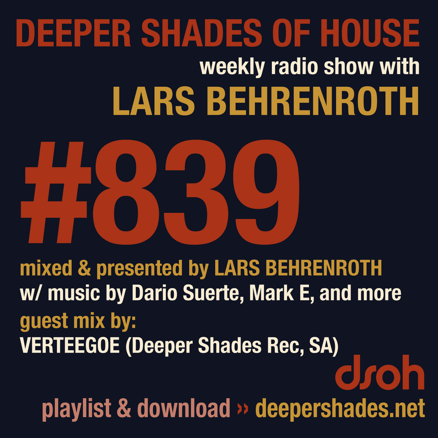 Deep House Radio Show Deeper Shades Of House 839
