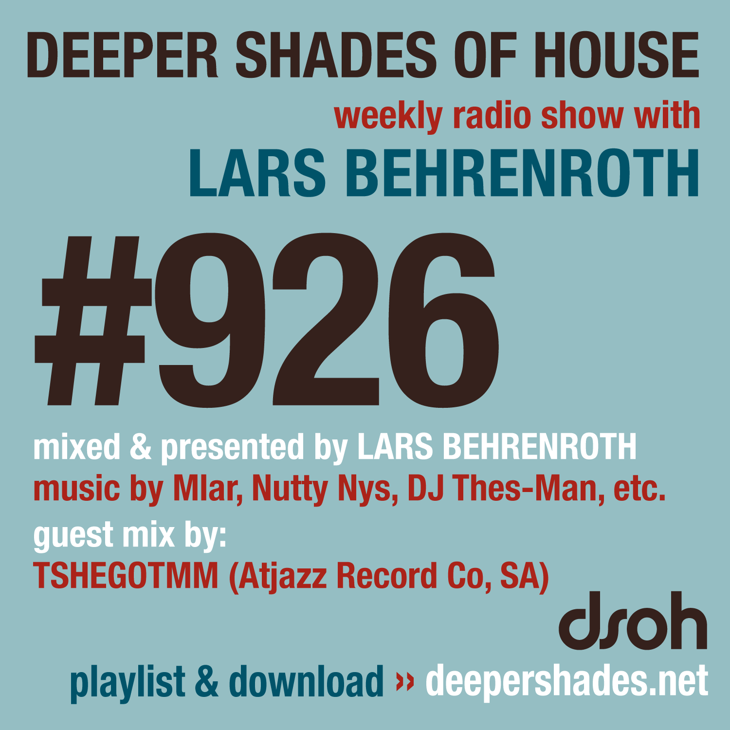 Deeper Shades of House Episode 926 Cover Art - Deep House Radio Show