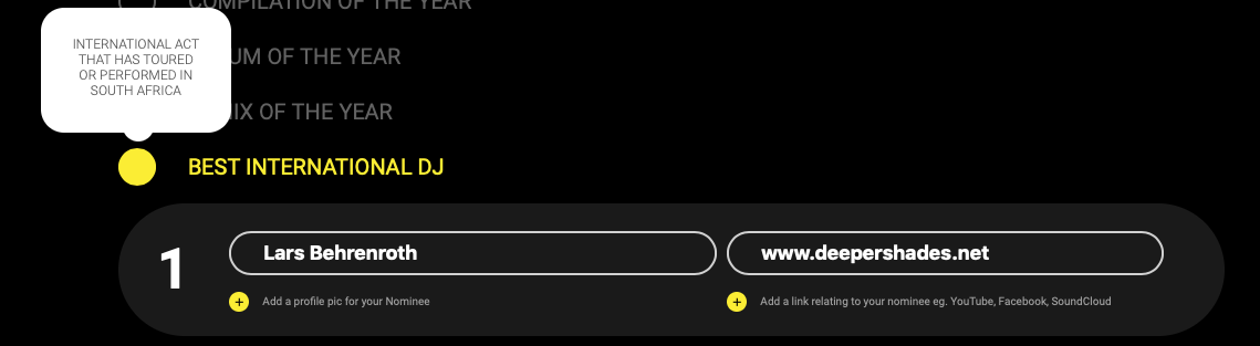 Nominate Lars Behrenroth in the Best International DJ category Deeper Shades Of House 665